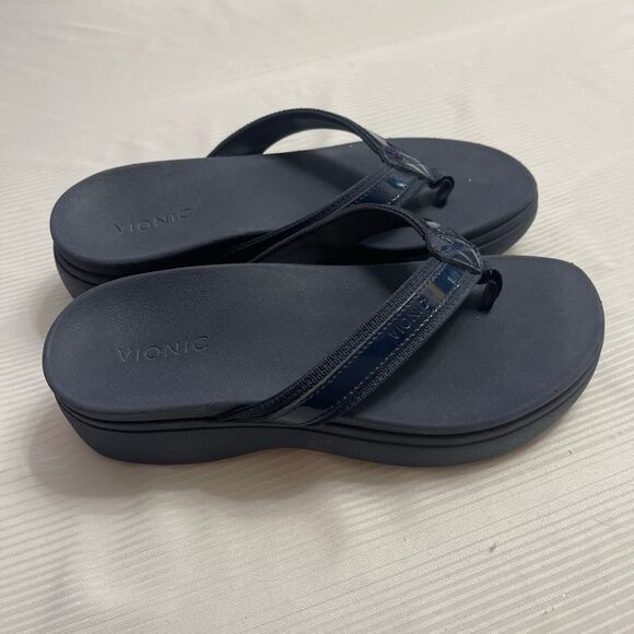 Vionic High Tide Navy Blue Flip Flops Size 7 - Picture 3 of 9